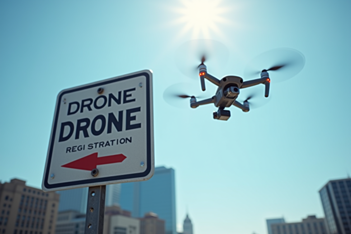 Drone en vol au-dessus d