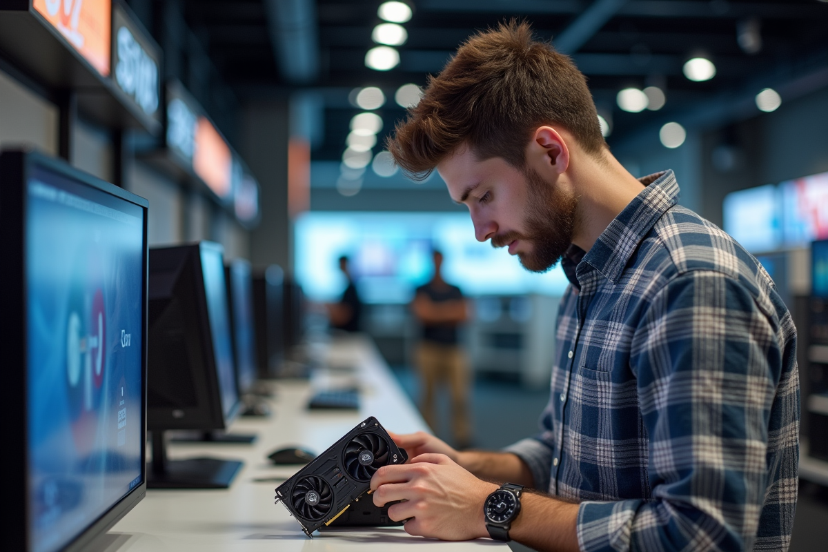 Jeune homme dans un magasin d