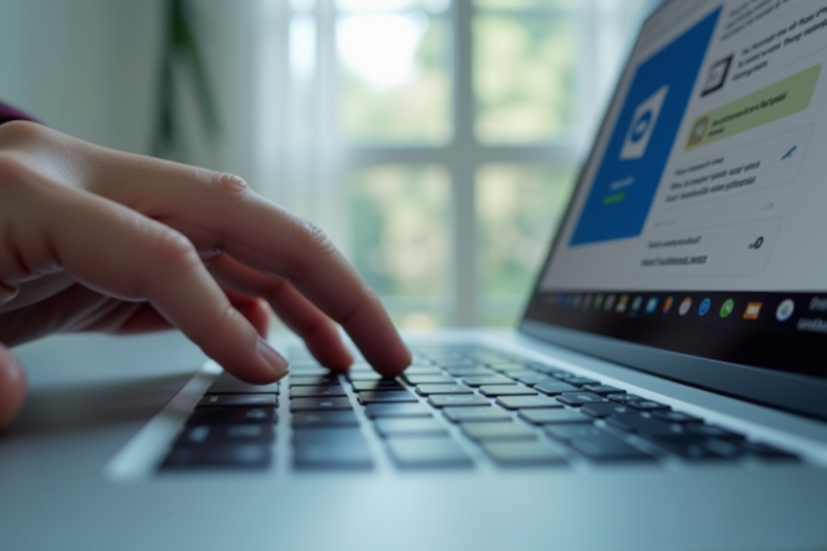 Main sur clavier prêt à supprimer un flux RSS dans Outlook
