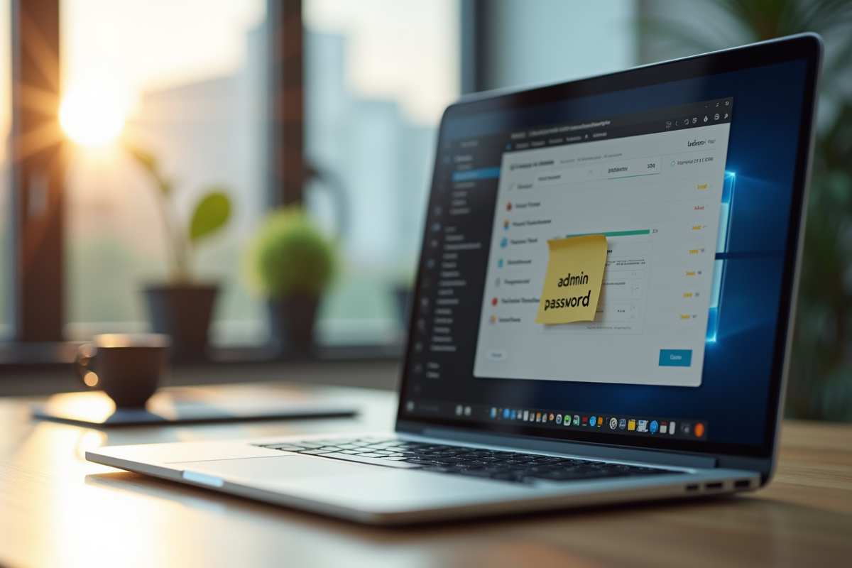 Ordinateur portable avec gestionnaire de mots de passe en vue
